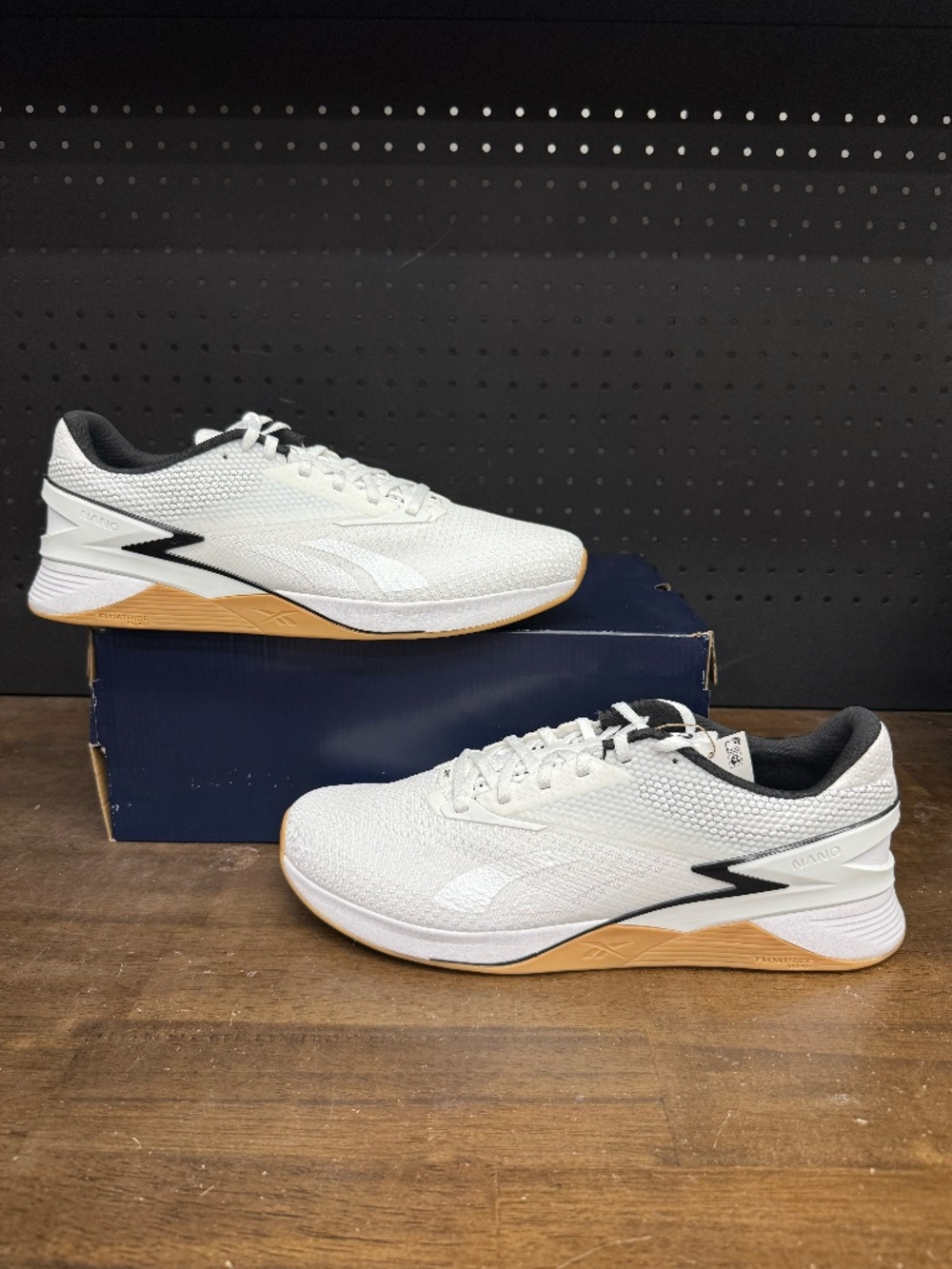 New W/ Box! Men's Reebok Nano X3 White Black Tan Gum Training Sneakers Size 14